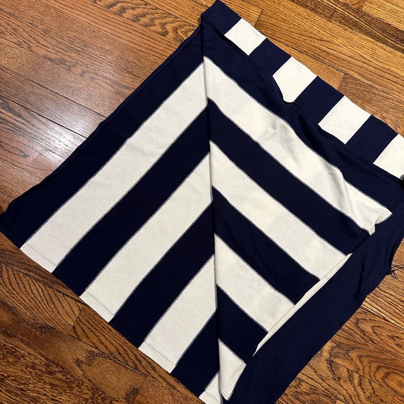Sara Campbell navy and white striped poncho new without tags - Picture 2 of 4
